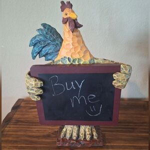 Ganz Vintage 12.5 " Decorative Chicken Rooster Hen Chalkboard Menu Sign